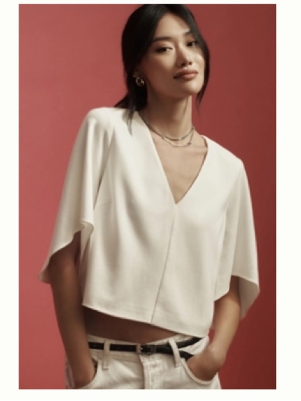 Anthropologie SUNDAY IN
BROOKLYN FULL-SLEEVE STRUCTURED
TOP White Blouse M